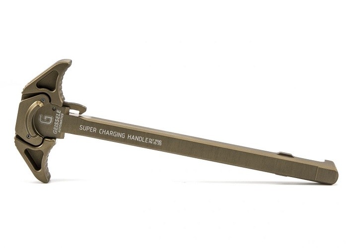 an image of the product Geissele Automatics AR-15 Ambidextrous Super Charging Handle- Aluminum Desert Dirt- 05-313S