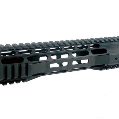 an image of the product AR15 Free-Float M-Lok Hybrid Full Top Slim Center 10" Clamp-on Handguard- Aluminum Black- 10-MLFF-HYB