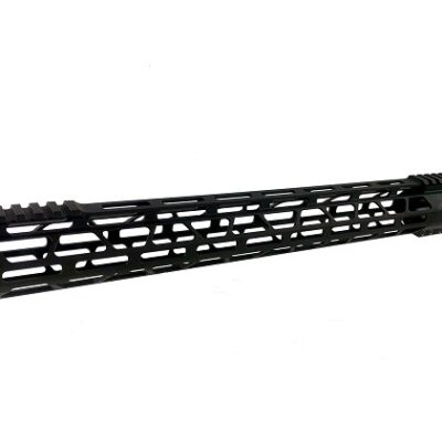 an image of the product AR10 .308 DPMS Ultra Slim M-LOK Free Floating Top Cut Clamp-on Handguard- 17" Rifle Length- Aluminum Black- 17-MLFF-TC-308