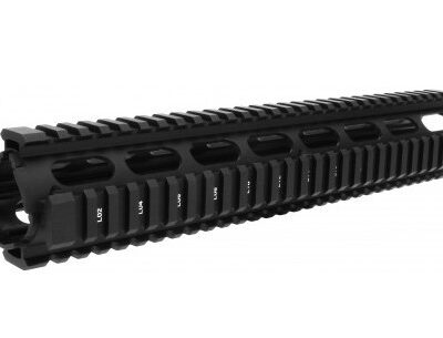 an image of the product AR15 Light Weight 2-Piece Drop-In Quad Rail 12"- Aluminum Black- HG01-12