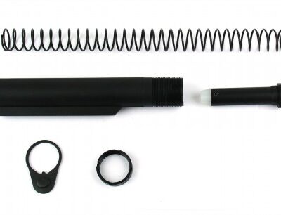 AR15 Mil-Spec Rifle Buffer Tube Kit with Regular End Plate- Aluminum Black