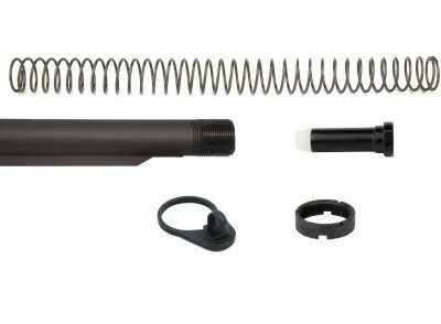an image of the product AR10 Mil-Spec 6 Position Rifle Buffer Tube Kit with Vertical Sling Adapter- Aluminum Black- MAR047-308-C