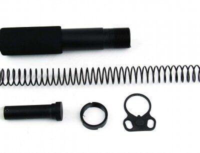 an image of the product AR15 Pistol Buffer Tube Kit with Dual Loop Sling Adapter End Plate- Aluminum Black- MAR049-B