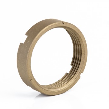 an image of the product AR15 Carbine Buffer Tube Castle Nut- Steel Tan- N-T