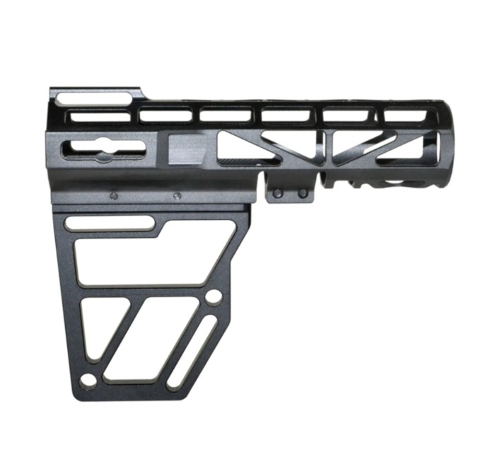 AR-15 Skeletonized Pistol Brace Stabilizer- Black Anodized
