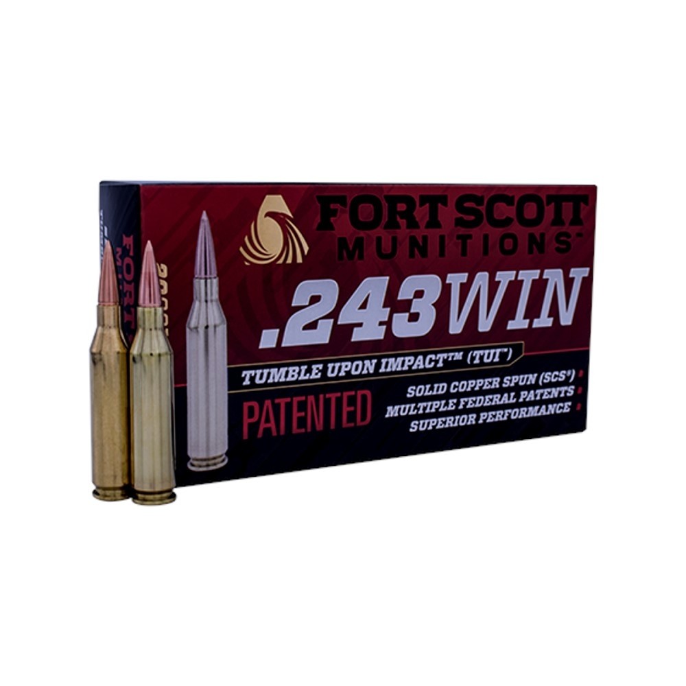 Fort Scott Munitions .243 Winchester 80 Gr. TUI Solid Copper Spun- Lead Free- Box of 20