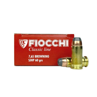 an image of the product Fiocchi .32 ACP 60 Gr. Semi-Jacketed Hollow Point- Box of 50 - 32SJHP