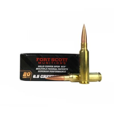 Fort Scott Munitions 6.5mm Creedmoor 130 Gr. TUI Solid Copper Spun- Lead Free- Box of 20