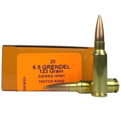an image of the product HSM Factory Blemish 6.5 Grendel 123 Gr. Sierra MatchKing Hollow Point Boat Tail Match- Box of 20- 65GRENDEL-2-N-FB