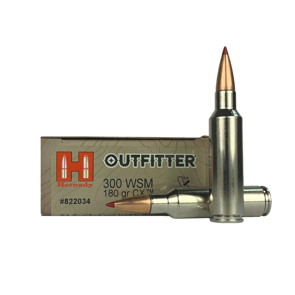 Hornady Outfitter .300 Winchester Short Magnum (WSM) 180 Gr. CX Polymer Tip- Lead-Free- Box of 20