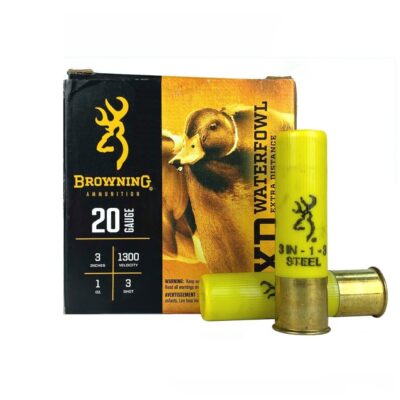 an image of the product Browning BXD Waterfowl 20 Gauge 3" 1 oz #3 Steel Shot- Box of 25 - B193412033