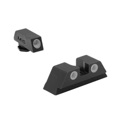 MeproLight Tru-Dot Self-Illuminated Fixed Pistol Sights, Glock Models 42,43,43x,48- Green Tru-Dot/Green 2 Dot Rear