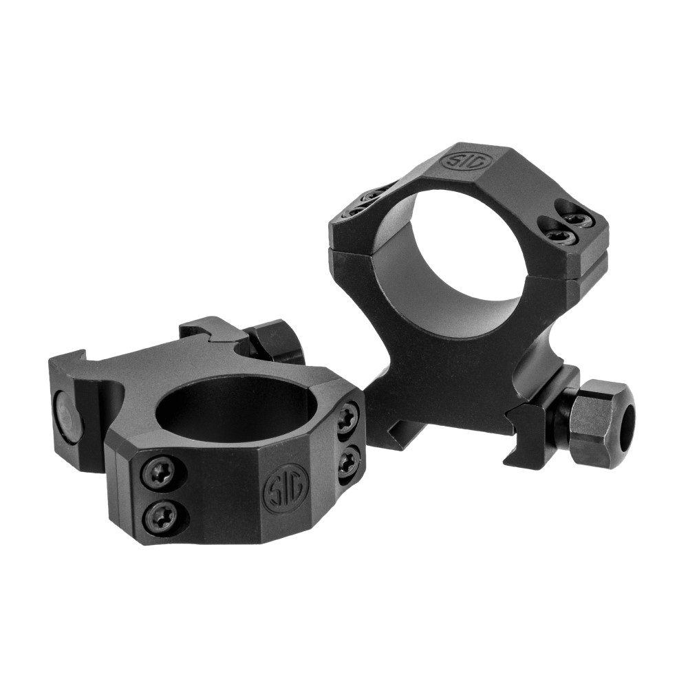 SIG SAUER ALPHA1 Hunting Scope Rings, 1" Extra High, Aluminum, Complete Set- Black
