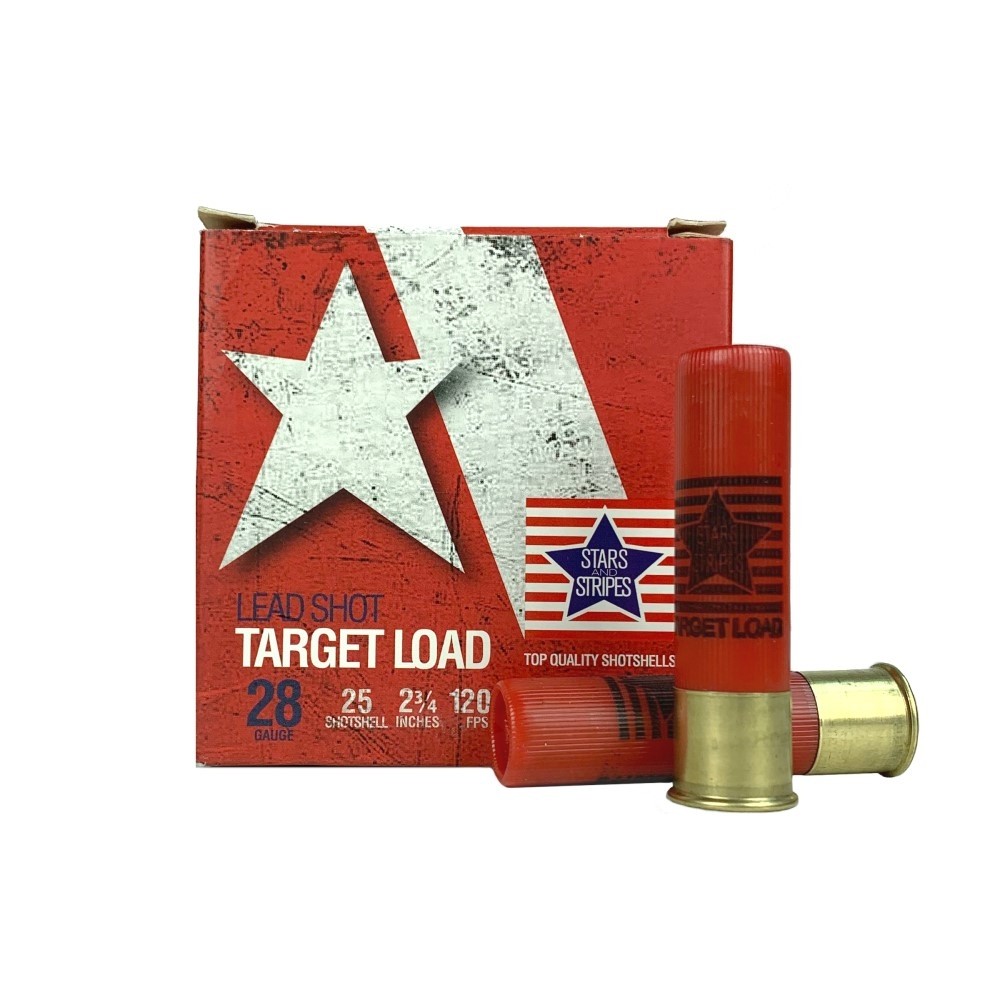 Stars and Stripes Target Load 28 Gauge 2-3/4" 3/4 oz #9 Shot- Box of 25