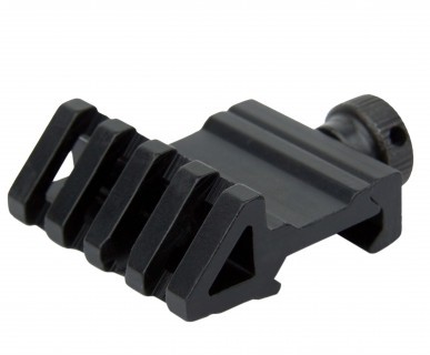 AR15 45 Degree Offset Picatinny Rail Mount 4-Slot with Thumb Screw- Black