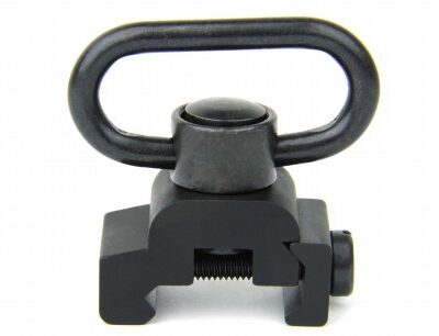AR15 Picatinny Sling Adapter Mount with QD Push Button Sling Swivel- Black