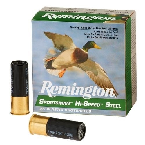 Remington Sportsman Hi-Speed 12 Gauge 2-3/4" 1-1/8 oz #2 Non-Toxic Steel Shot- Box of 25
