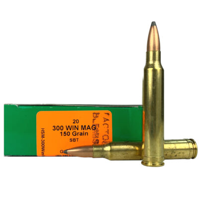 HSM Factory Blemish .300 Winchester Magnum 150 Gr. Sierra GameKing Soft Point Boat Tail- Box of 20- 300WinMAG-39-N-FB