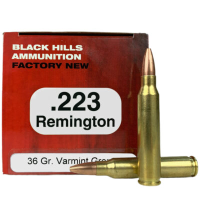an image of the product Black Hills .223 Remington 36 Gr. Barnes Varmint Grenade Hollow Point Flat Base- Lead-Free- Box of 50