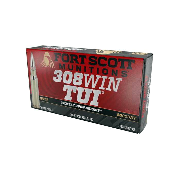 Fort Scott Munitions .308 Winchester 150 Gr. TUI Solid Copper Spun- Lead Free- Box of 20