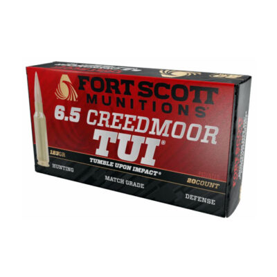 Fort Scott Munitions 6.5mm Creedmoor 140 Gr. TUI Solid Copper Spun- Lead Free- Box of 20