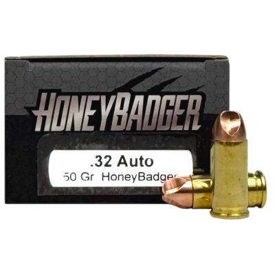 Black Hills .32 Auto 50 Gr. Solid Copper HoneyBadger Subsonic- Lead-Free- Box of 20